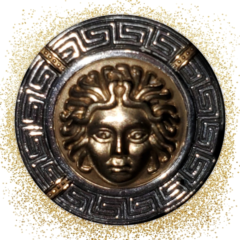 14k Gold&Sterling Silver Medusa Pendant